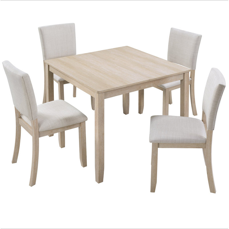 Ensemble de table à manger moderne pour 4 personnes avec 4 chaises, ensemble de table à manger pour 4 personnes, 5 pièces pour le salon, la cuisine et la salle à manger