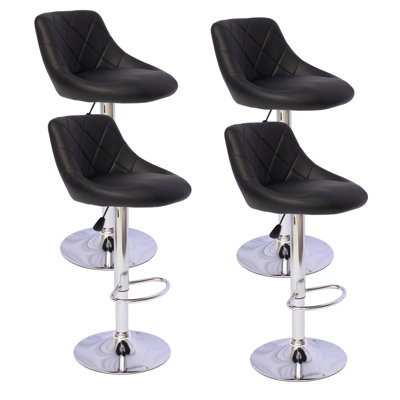 Trimont Swivel Upholstered Faux Leather Adjustable Height Bar Stool