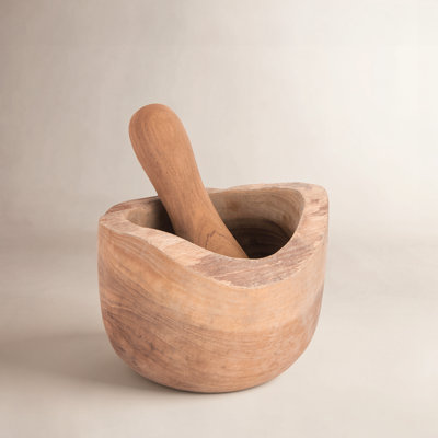 Aster Wood Mortar And Pestle Set