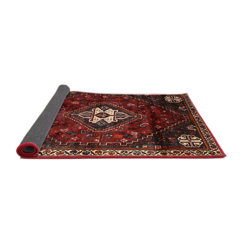 Tapis oriental jaune clair / marron / noir Kerveen, Rond 7 pi