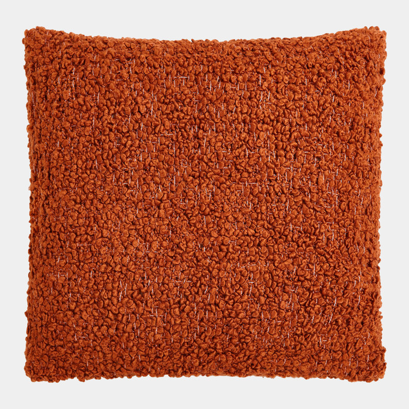 Textured Boucle Pillow, Rust