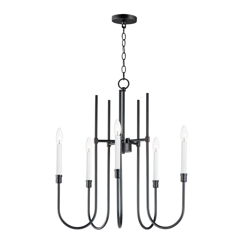 Anelys 5 - Light Steel Dimmable Chandelier