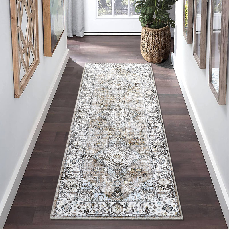 Tapis Shirlann avec envers antidérapant, Tapis de couloir 2 pi x 6 pi