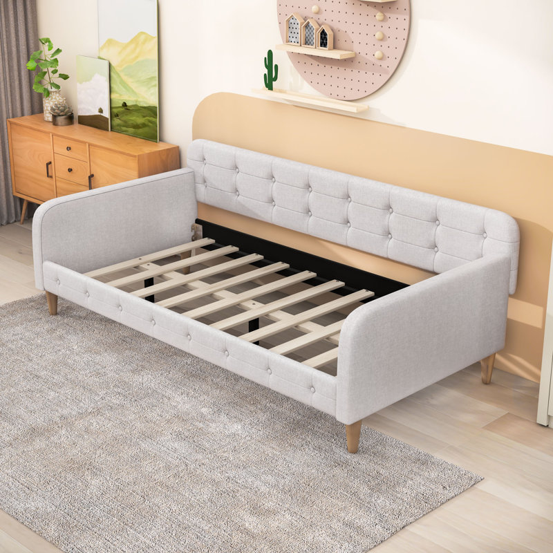 Tissu d'ameublement Kimery, Beige, Lit simple