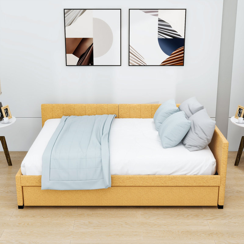 Thelman Upholstered Daybed, Full / Double, Yellow