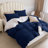 Jersey Knit Cotton Duvet Cover Set Gray Stripe Queen Size-121119416-105510098