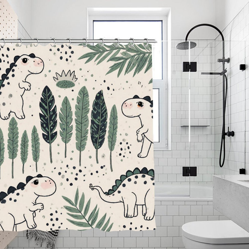 Mignon rideau de douche Dinosaur Jungle, 71 x 71