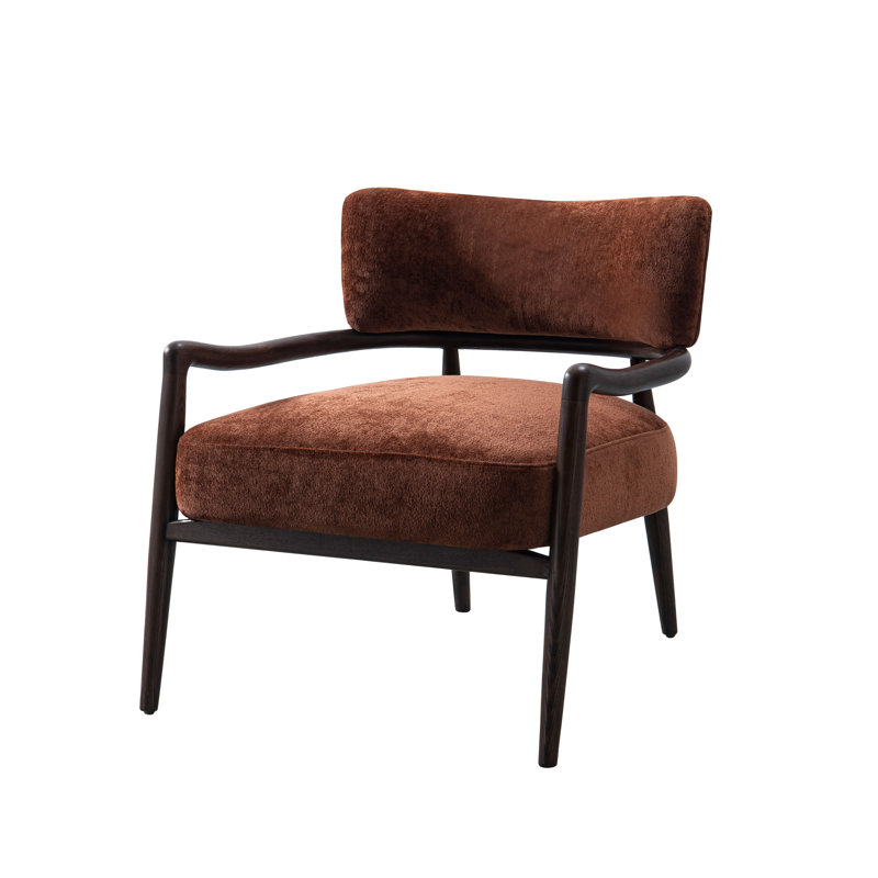Fauteuil d'appoint sculptural rembourré Premier Dom, Brun