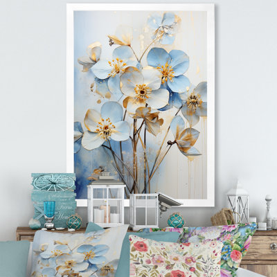 «White and Blue Minimalisme Violets I», reproduction sur toile