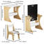 Ensemble de table pour enfants avec chaise - Bureau d'étude en bois convertible et tableau noir pour le jeu créatif