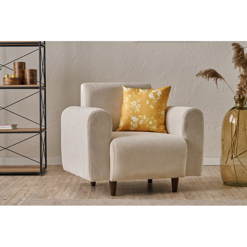 Bolat Upholstered Armchair, Cream