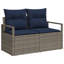  Canapé de jardin 2 places avec coussins en rotin de polyester brun-119273346-119273373
