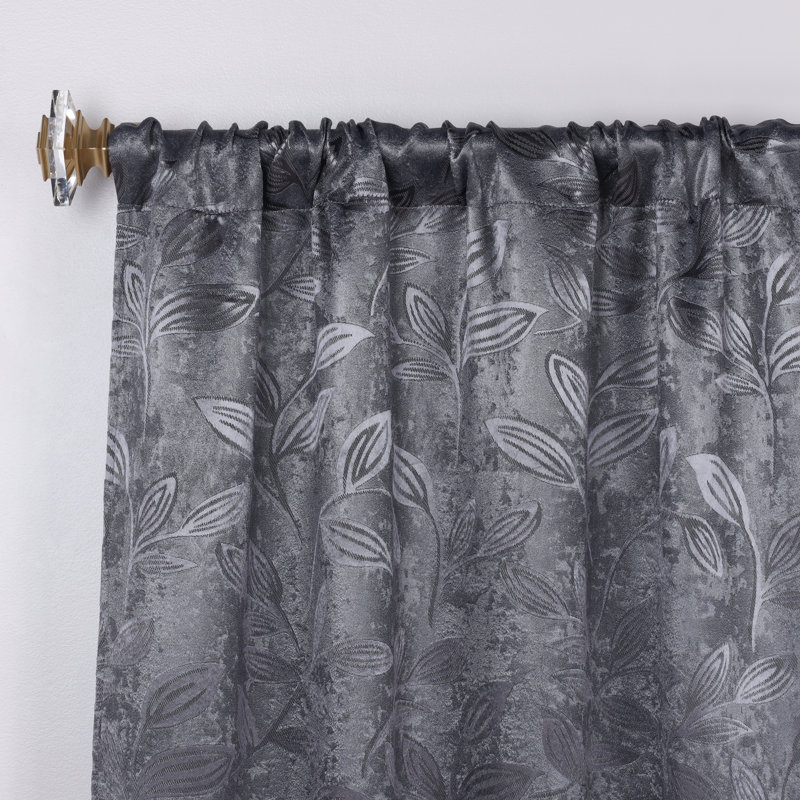  Rideaux obscurcissant et occultant 100% polyester, Gris anthracite, L 26 po x L 84 po