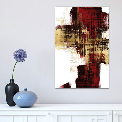 Kinetic Gold On Red I by Alex Wise - Wrapped Canvas Print