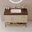 Iscari 36" Modern Vanity With Seamless Ceramic Sink & Gold Accents-124006310-124006311