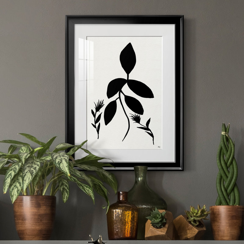 Silhouette Garden I - peinture encadrée, H 18,5 po x l 24,5 po x P 1,5 po, Black Framed Paper