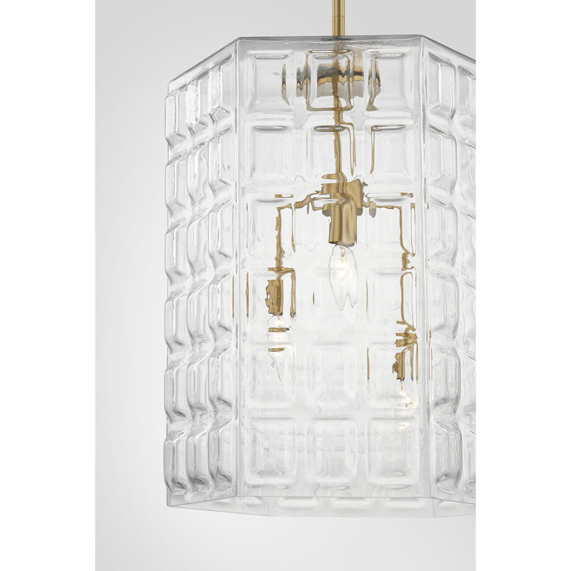 Torrix 3-Light Pendant in Warm Brass, Warm Brass