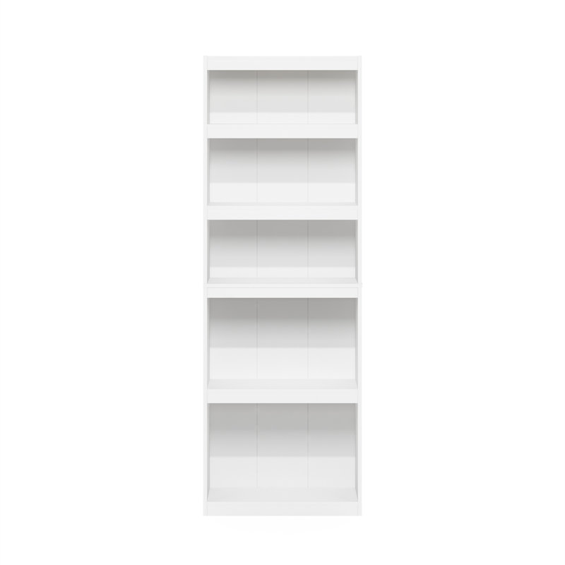 Ambellina Bookcase, White, (5 Shelves) 24.5" W x 71.1" H x 9.5" D