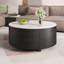 Table basse ronde moderne mobile avec roulettes