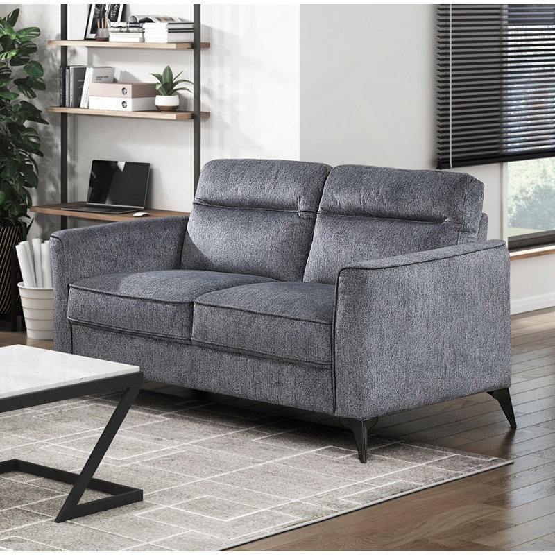 Causeuse en microfibre, Gris foncé