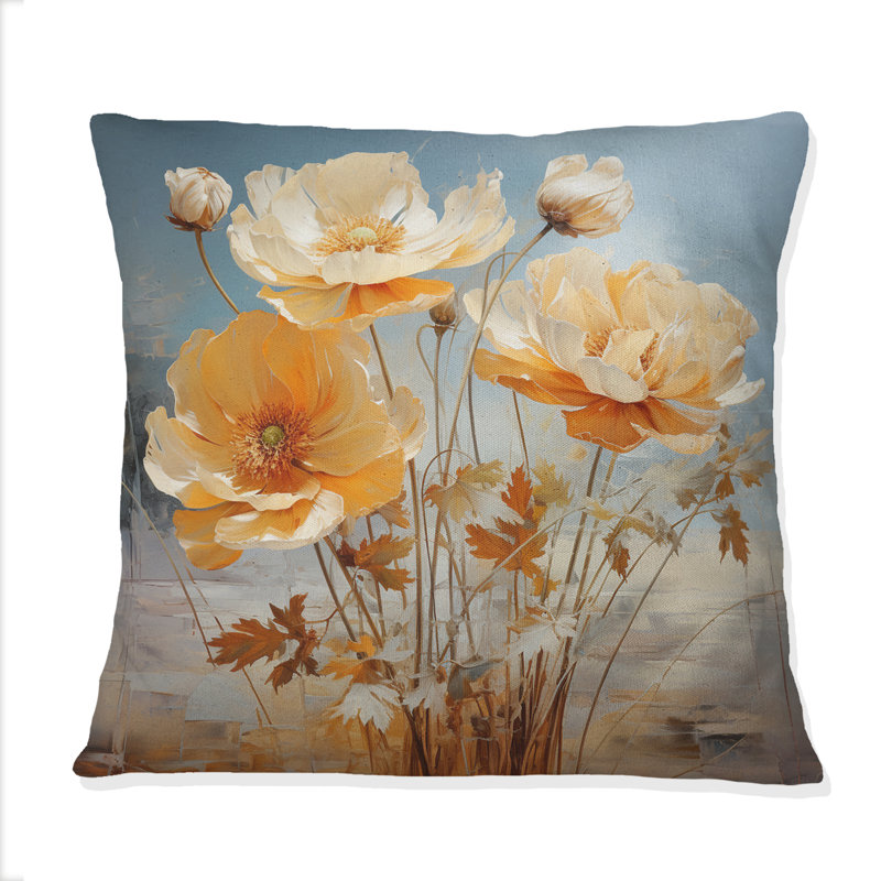 Coussin Peach Buttercups Romantic Impression II - Buttercups
