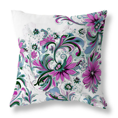 Wild Flora Fusion Floral Indoor/Outdoor Reversible Throw Pillow