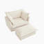 Ensemble de fauteuils rembourrés confortables avec repose-pieds pour le salon, offrant une détente inégalée et un design élégant.