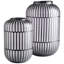Vase de table en verre noir / blanc-50458045