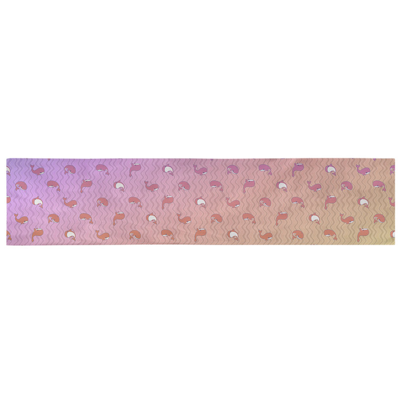 Chemin de table baleines Avicia, 72 po x 16 po, Arc-en-ciel, Coton