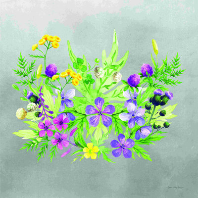 Aquarelle de fleurs heureuses