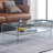 Charise Clear Tempered Glass Coffee Table with Shelf