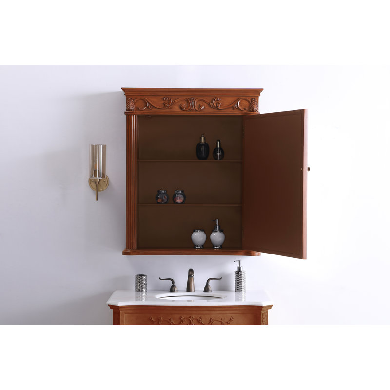 Armoire à pharmacie avec 3 tablettes Aurillon, Teck, H 38 po x l 32 po x P 6 po