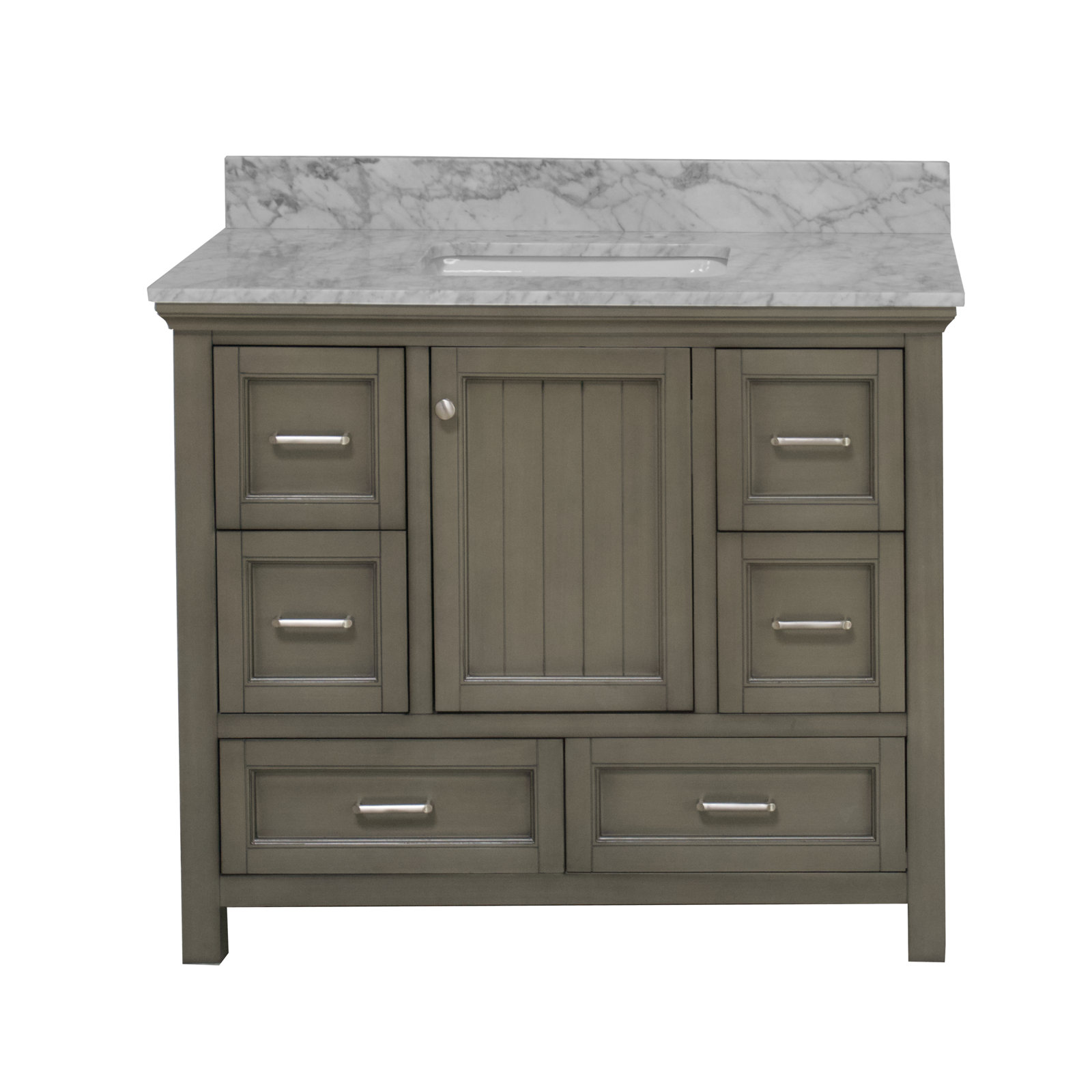 Maven 42'' Single Bathroom Vanity, Weathered Gray