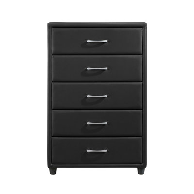 Commode contemporaine en similicuir noir durable