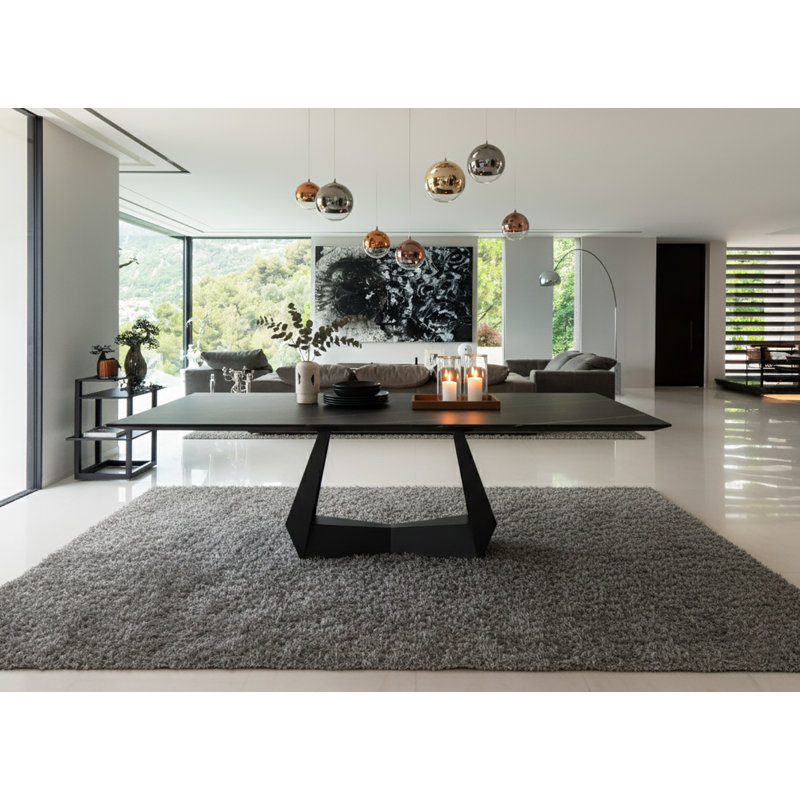 Extendable Metal Base Dining Table