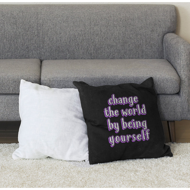 Coussin de plancher change the World, 40 po x 40 po, Mauve