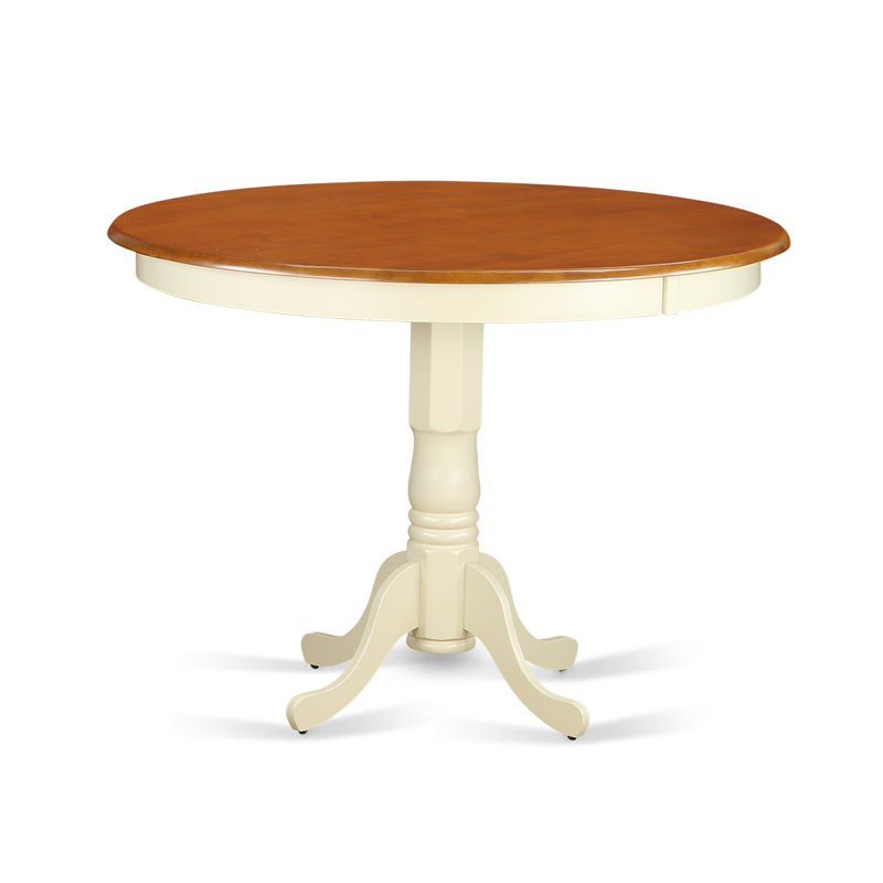 Smithson Round Solid Wood Dining Table, Buttermilk/Cherry, 42" L x 42" W