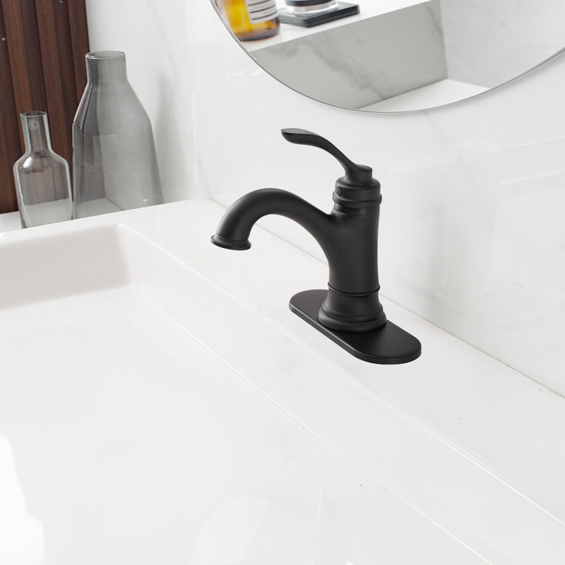 Single Handle Bathroom Faucet, Matte Black