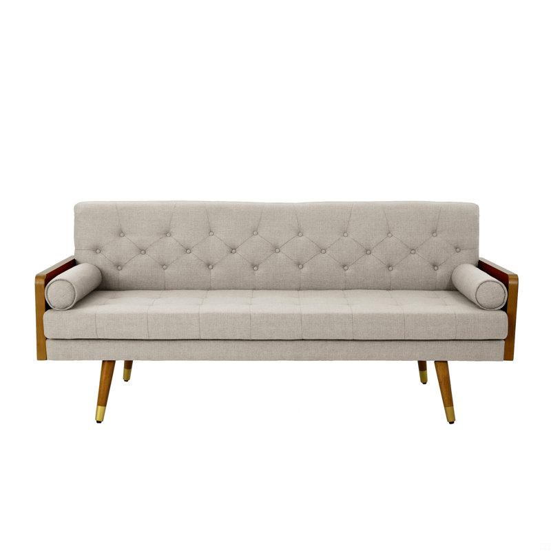 Canapé capitonné en tissu, Beige
