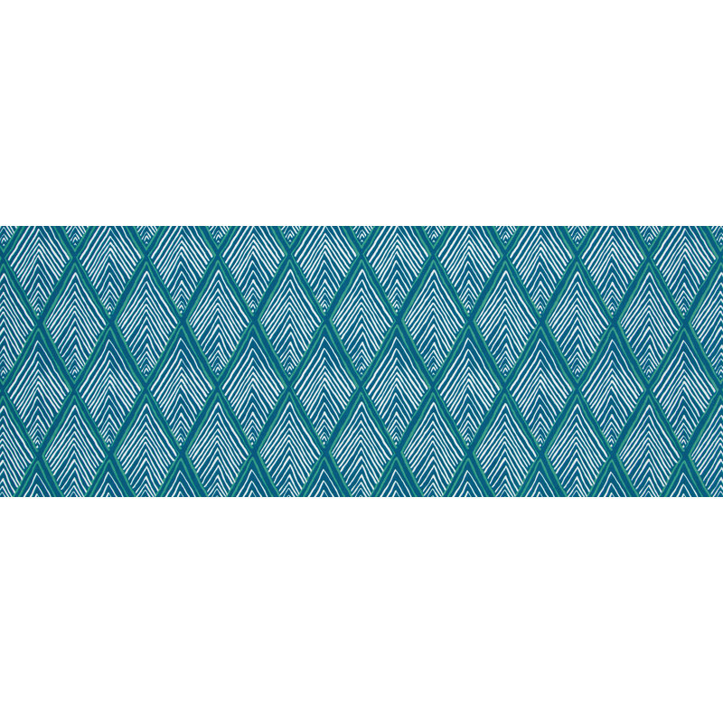 Rhombi Forms 100% Cotton Fabric, Deep Pool