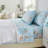 100% Egyptian Cotton Fitted Sheet Set,4pcs 800 Thread Count Luxury Bird and Watercolor Floral in Light Blue Bedding Set, For Bedroom Guest Room All Seasons-128817897-130896382