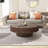 Ansel Round Pedestal Coffee Table with Ribbed Detailing-111376074-185893518