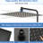 12" Shower Head With Stainless Steel And Adjustable Arm - Matte Black Versatile