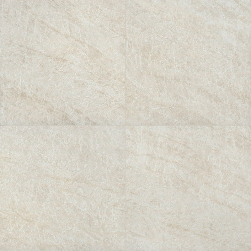 Pavé de style ivoire en porcelaine mate 24 po x 24 po x 0,75 po Ivoire (4 pieds carrés / unité, 2 pièces)