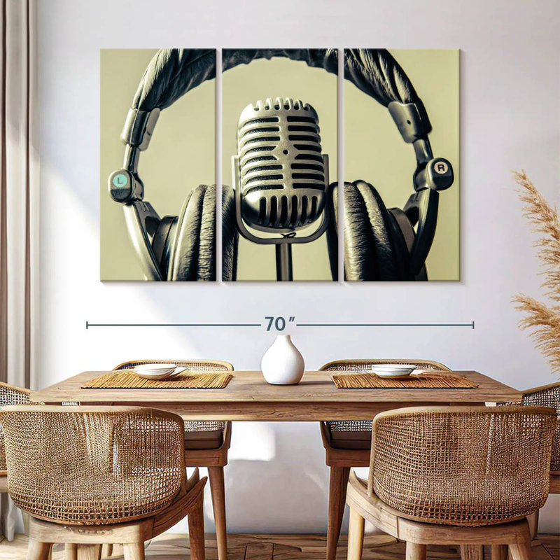 Abarca Microphone And Headphone, 42" H x 65" W