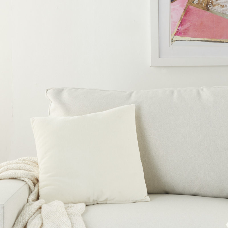 Housse de coussin carré et insert, 16" x 16", Ivoire, Carré