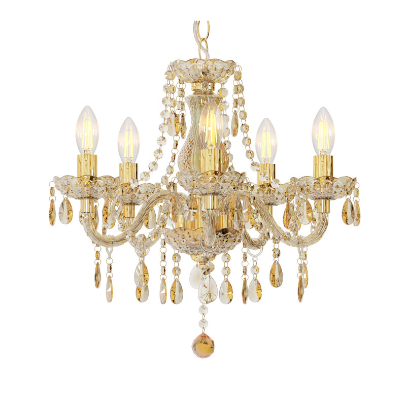 5 - Light Chandelier, Gold