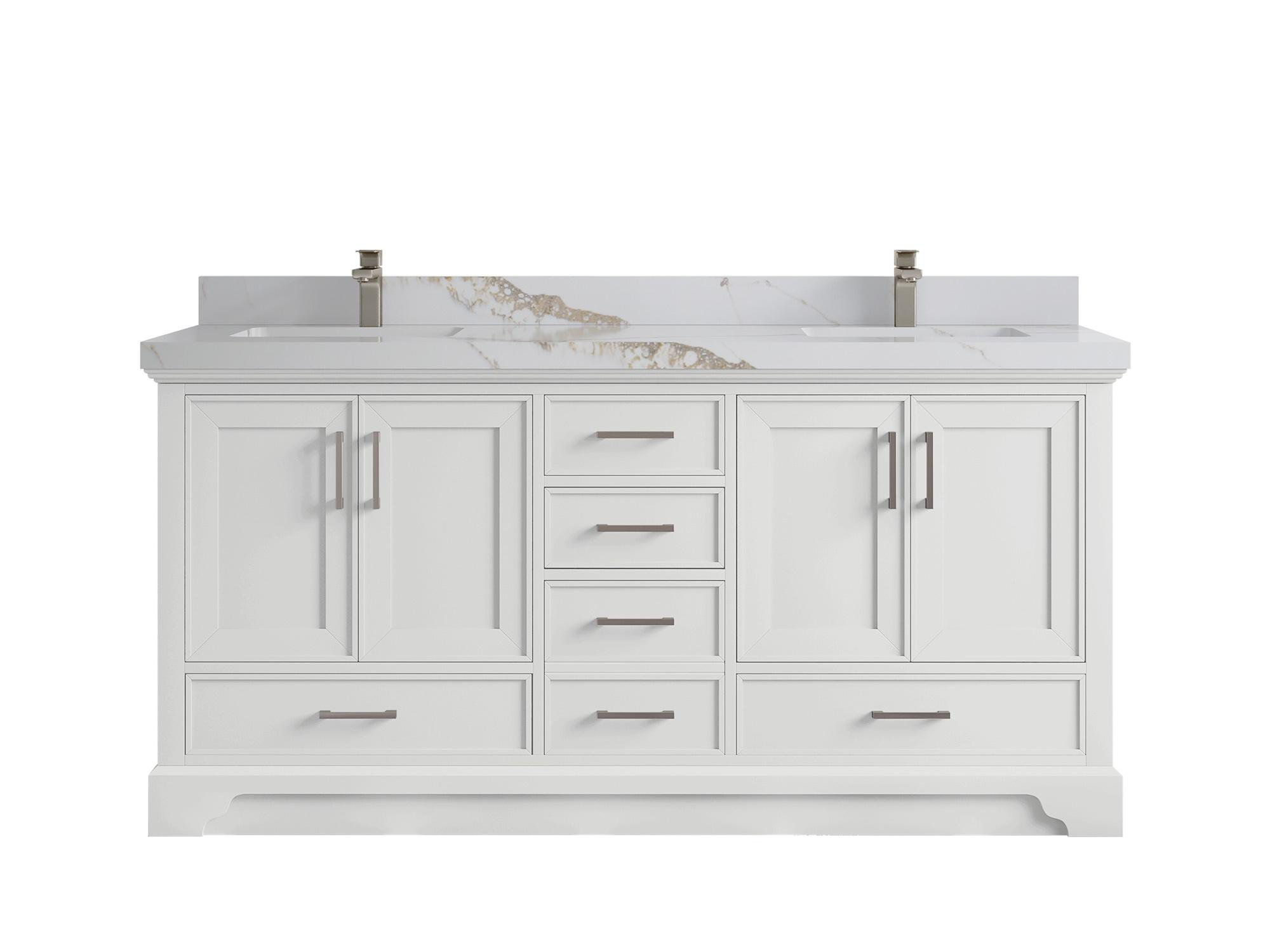 Willow Collections Charlotte 72'' Double Bathroom Vanity with Quartz ...