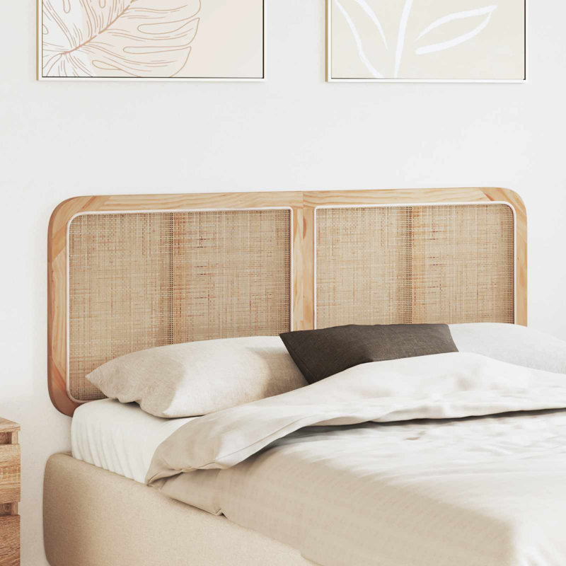 Solid Wood Headboard, European Double (140 x 200 cm), Natural