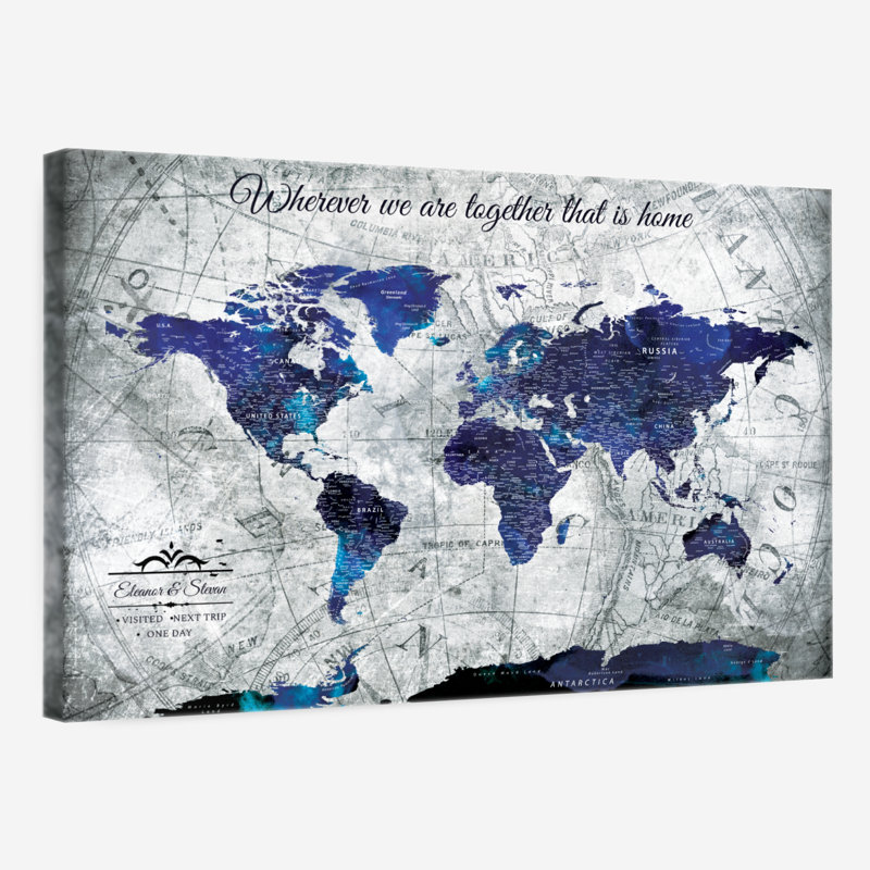 Carte du monde personnalisée, H 16 po x l 24 po, Oui
